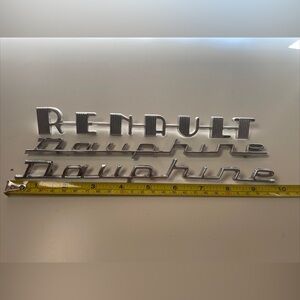 1958 - 1964 Renault Dauphine  Script emblem badges Set Of 3